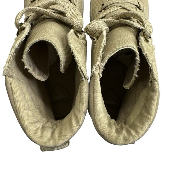 Rocket Dog Combat Boots Womens 11 Beige Canvas Lace Up Piper Memory Foam Comfort - Picture 6 of 9